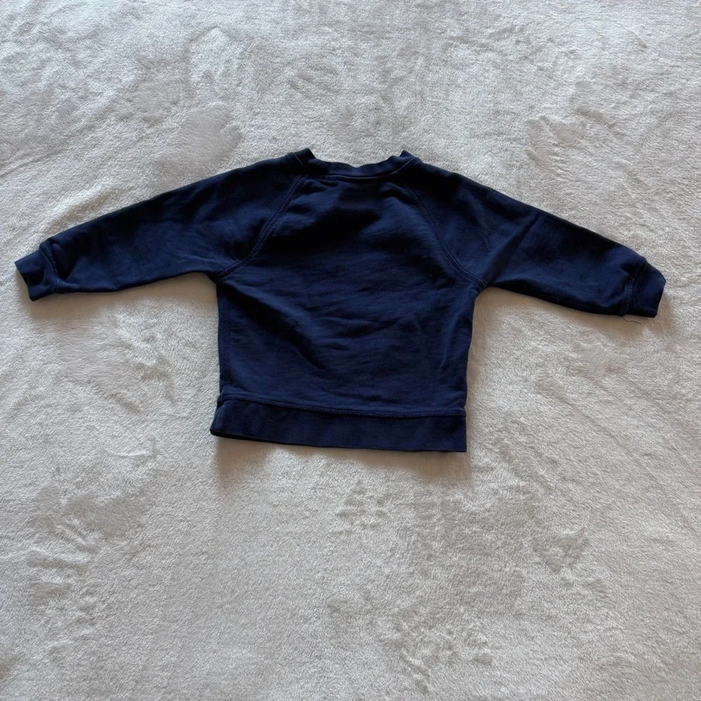 Baby Gap Blue‎ Teddy Bear Long Sleeve Henley Shirt & Navy Sweatshirt 2T Bundle